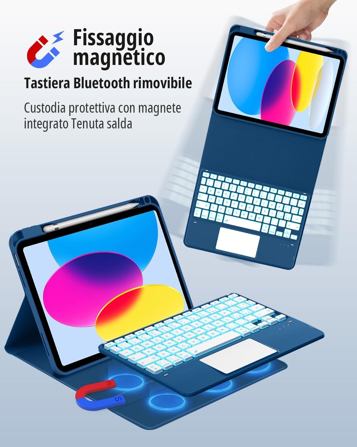 Cacoe Cover con Tastiera iPad 11" (A16) / 10.9'' (2022) - immagine 4