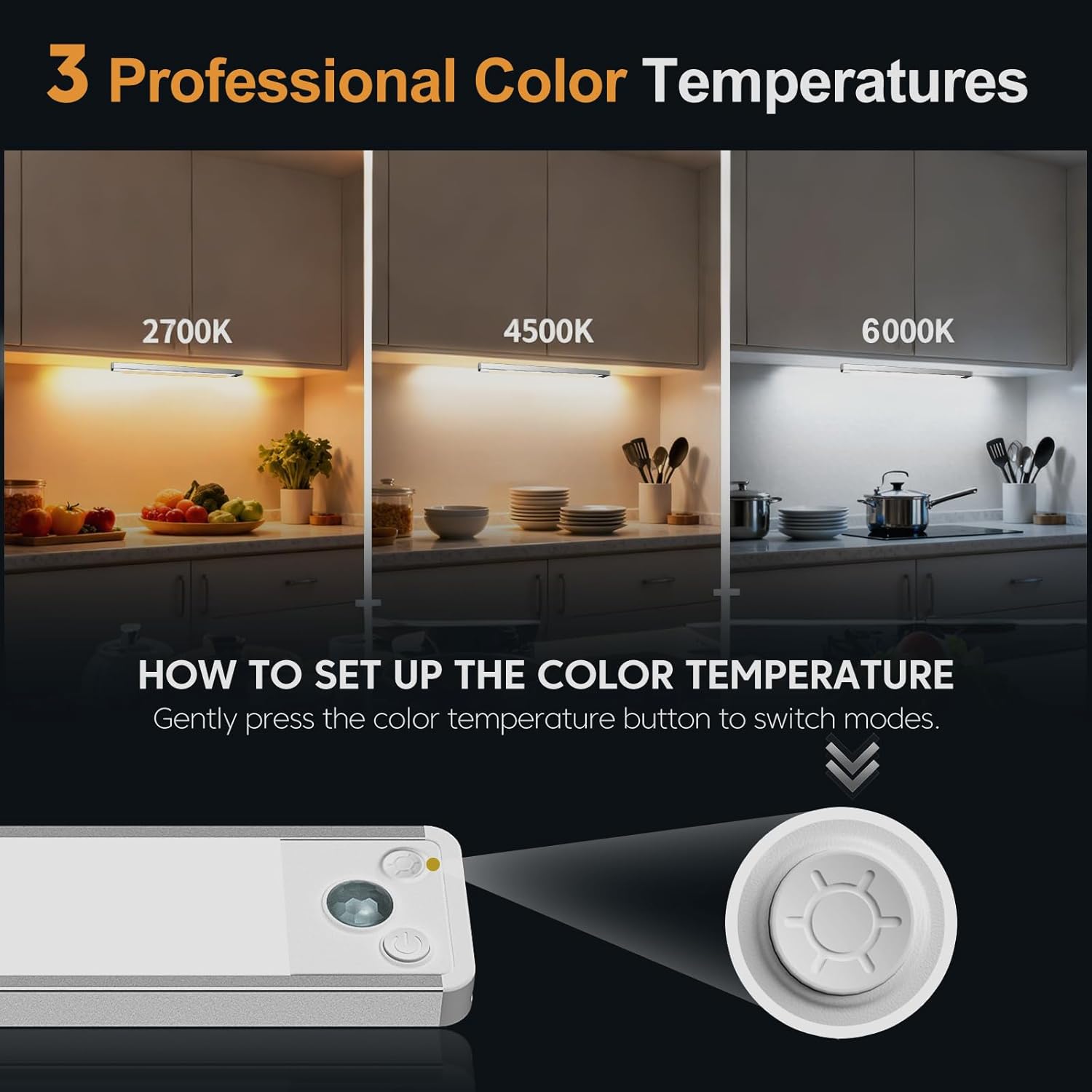 Illuminazione sottolavabo 25 cm, 3 colori - immagine 2