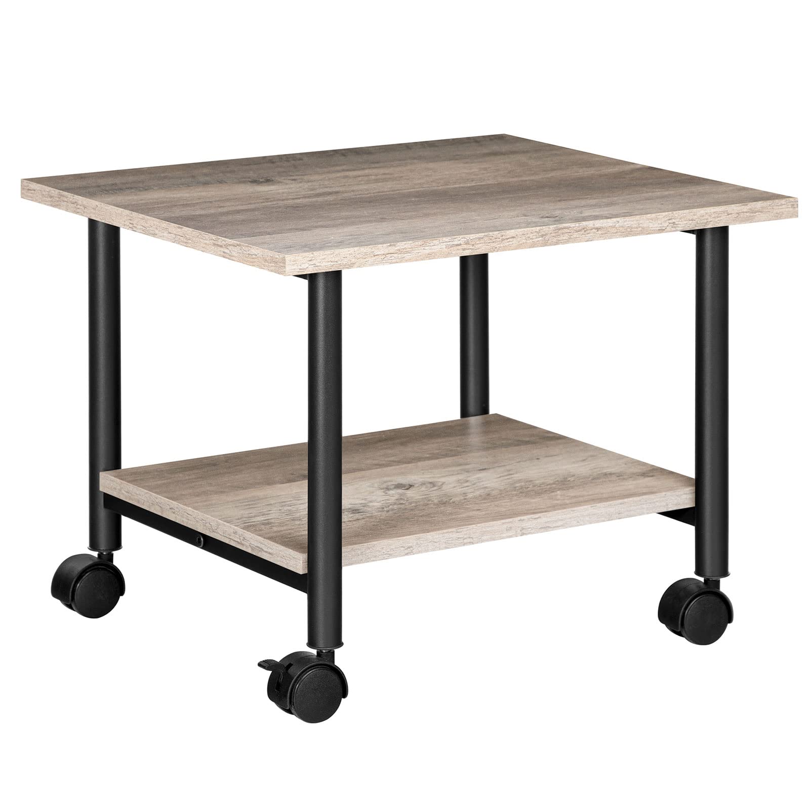 Hoobro Supporto per Stampante 2 Ripiani Greige e Nero