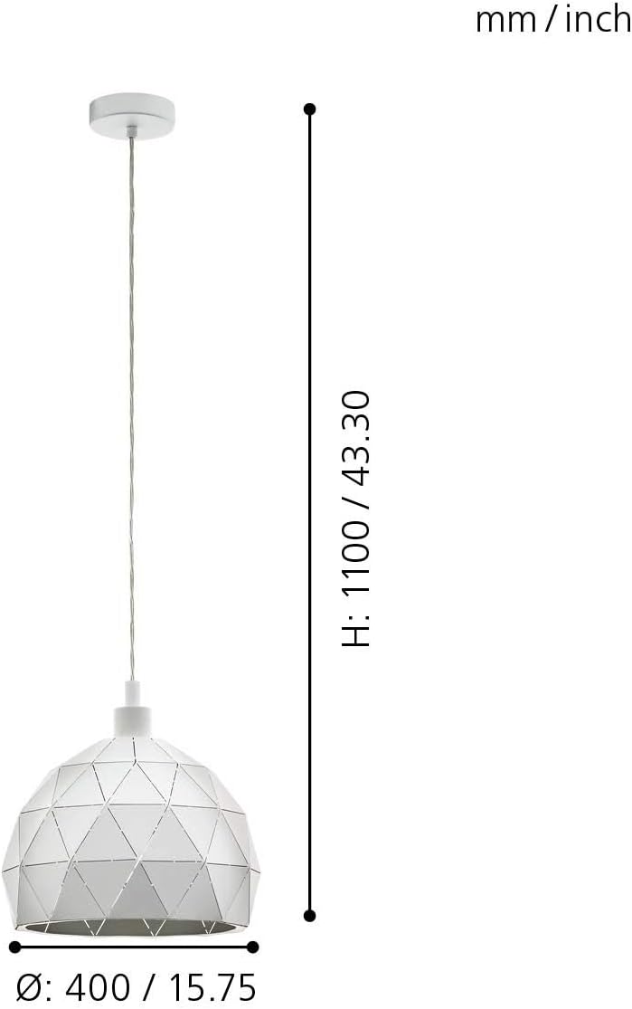 Eglo Roccaforte - Lampada a Sospensione 1 Luce E27 - immagine 3