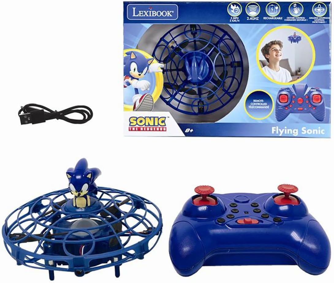 Lexibook RC UFO Flying Sonic con Luci, Blu - immagine 1