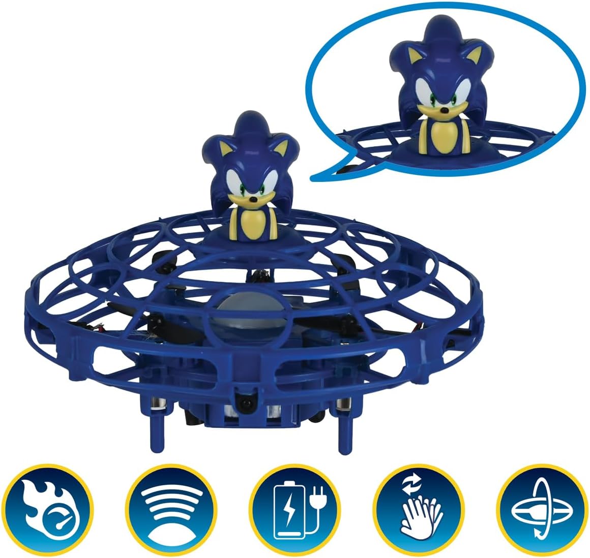Lexibook RC UFO Flying Sonic con Luci, Blu - immagine 2