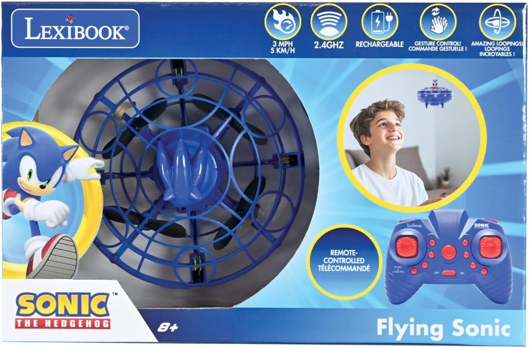 Lexibook RC UFO Flying Sonic con Luci, Blu - immagine 5