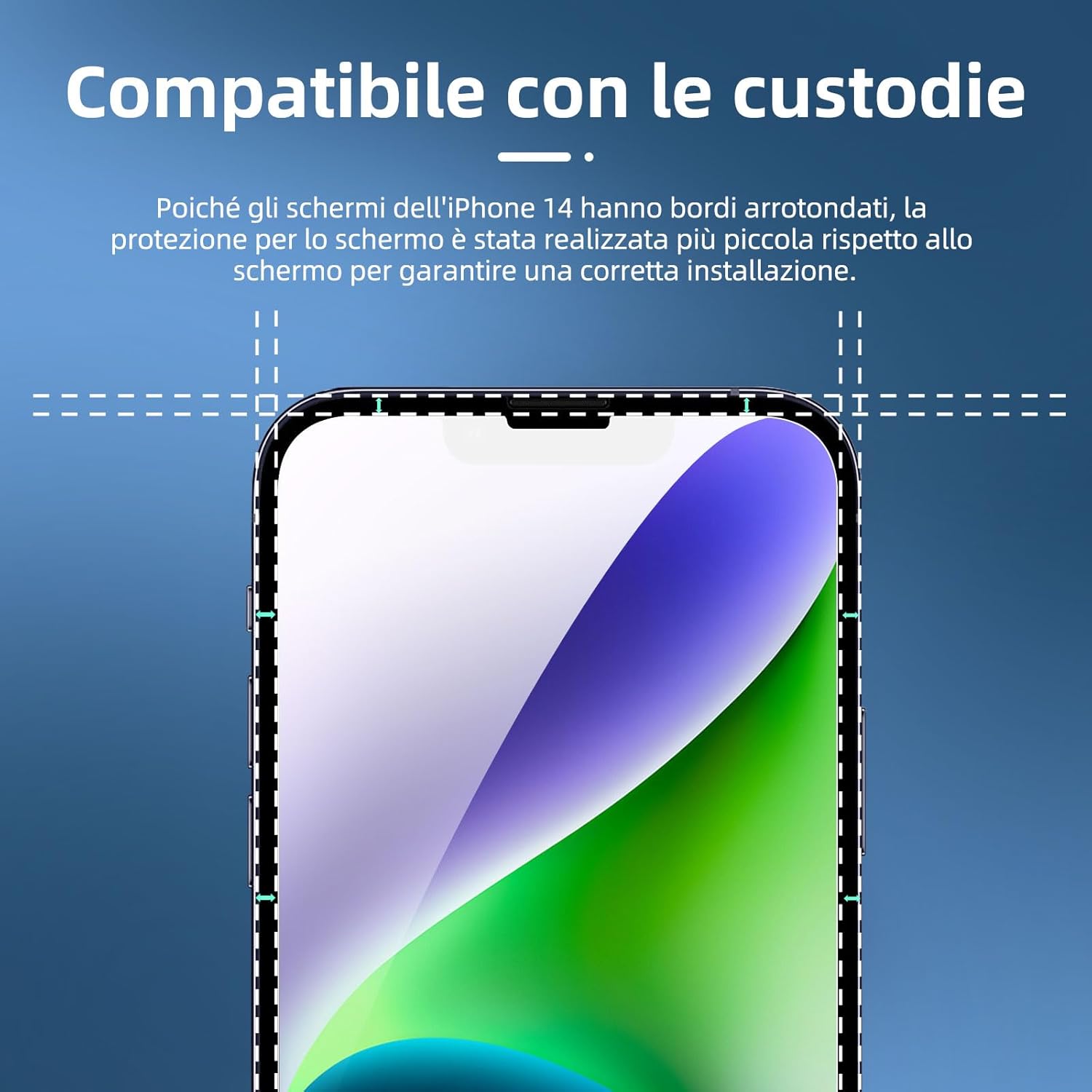 New'c 3x Pellicola Vetro Temperato per iPhone 14 (6,1") - immagine 6