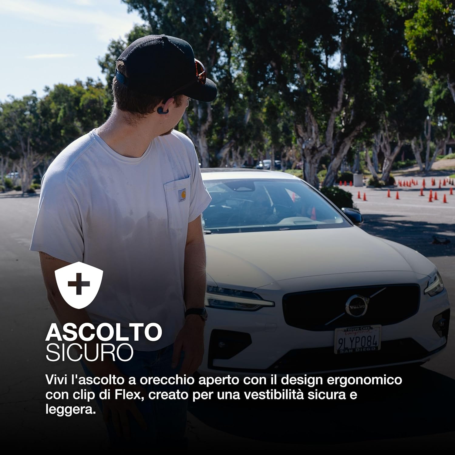 Jlab Flex Cuffie Open Ear Wireless, Nero - immagine 3