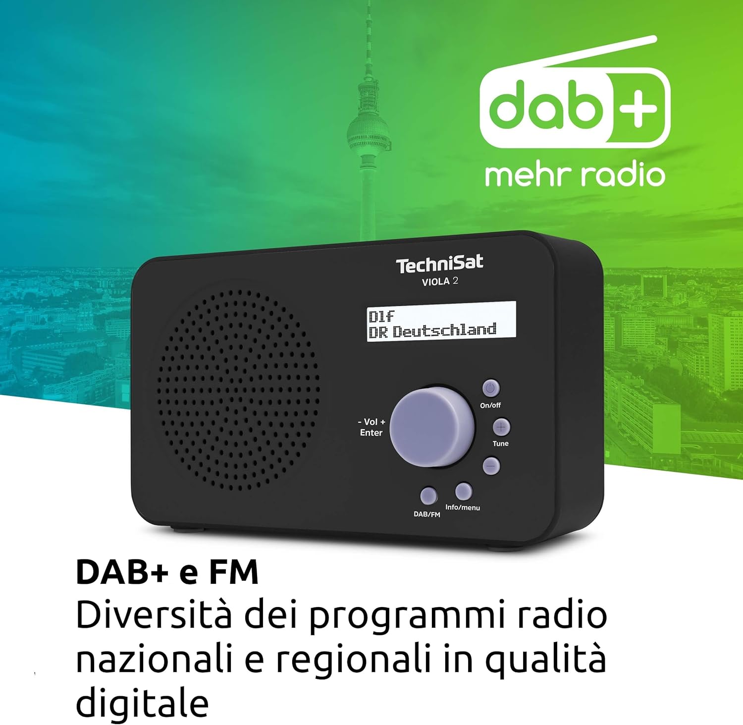 Technisat VIOLA 2 - Radio DAB Portatile 1 Watt RMS - immagine 4