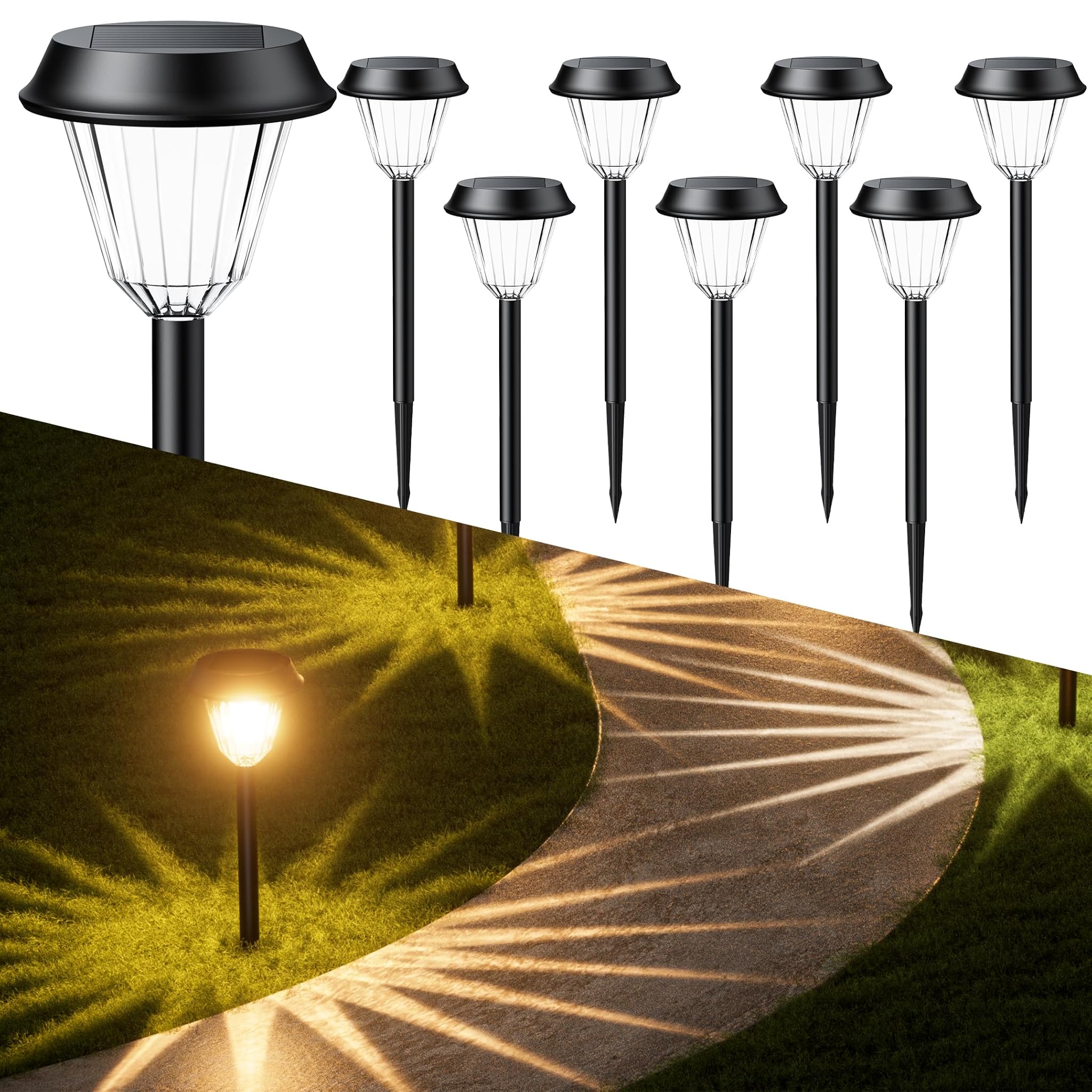 Quntis Luci Solari da Giardino, 8 Pezzi