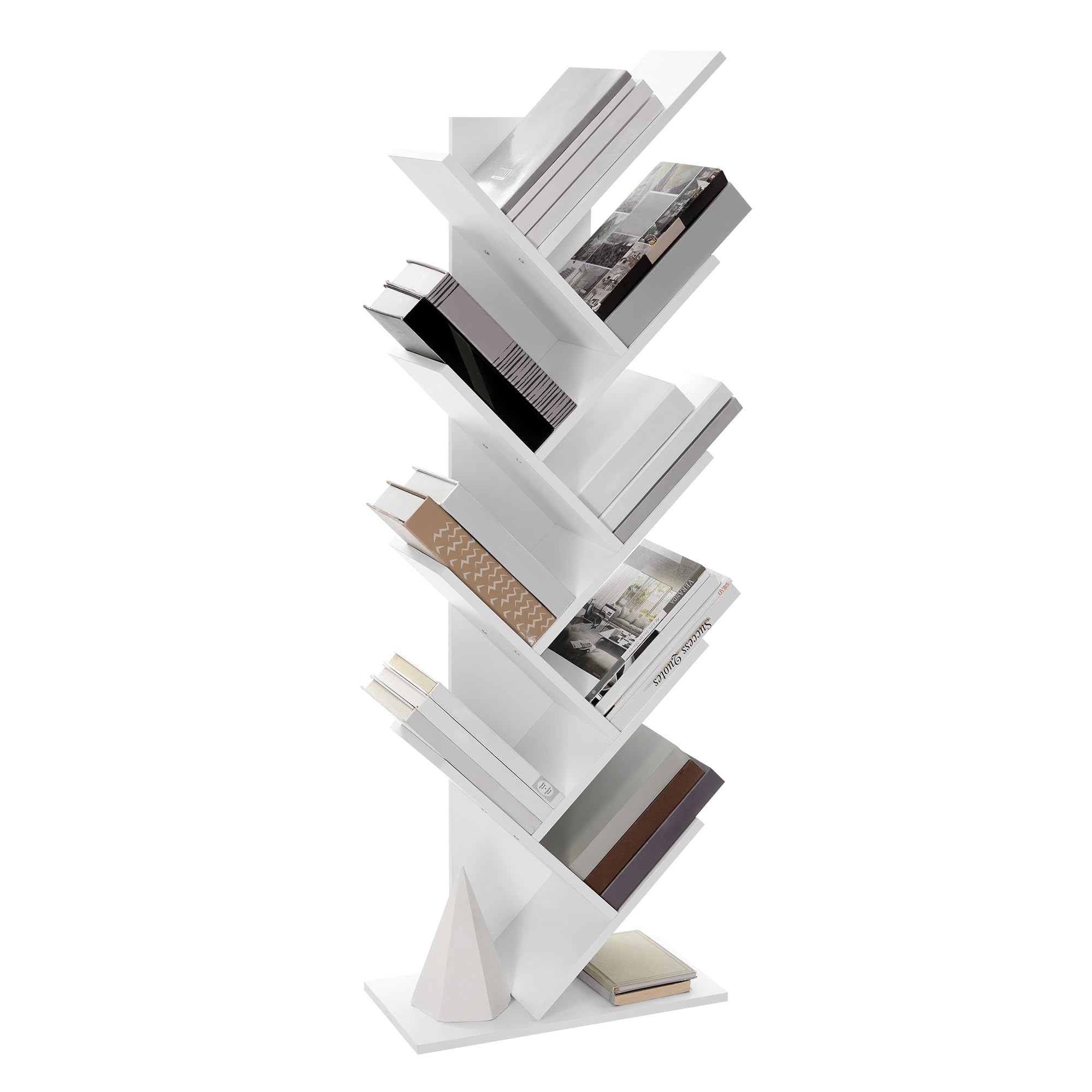 Vasagle Libreria Scaffale ad Albero 9 Ripiani, Bianco Nuvola