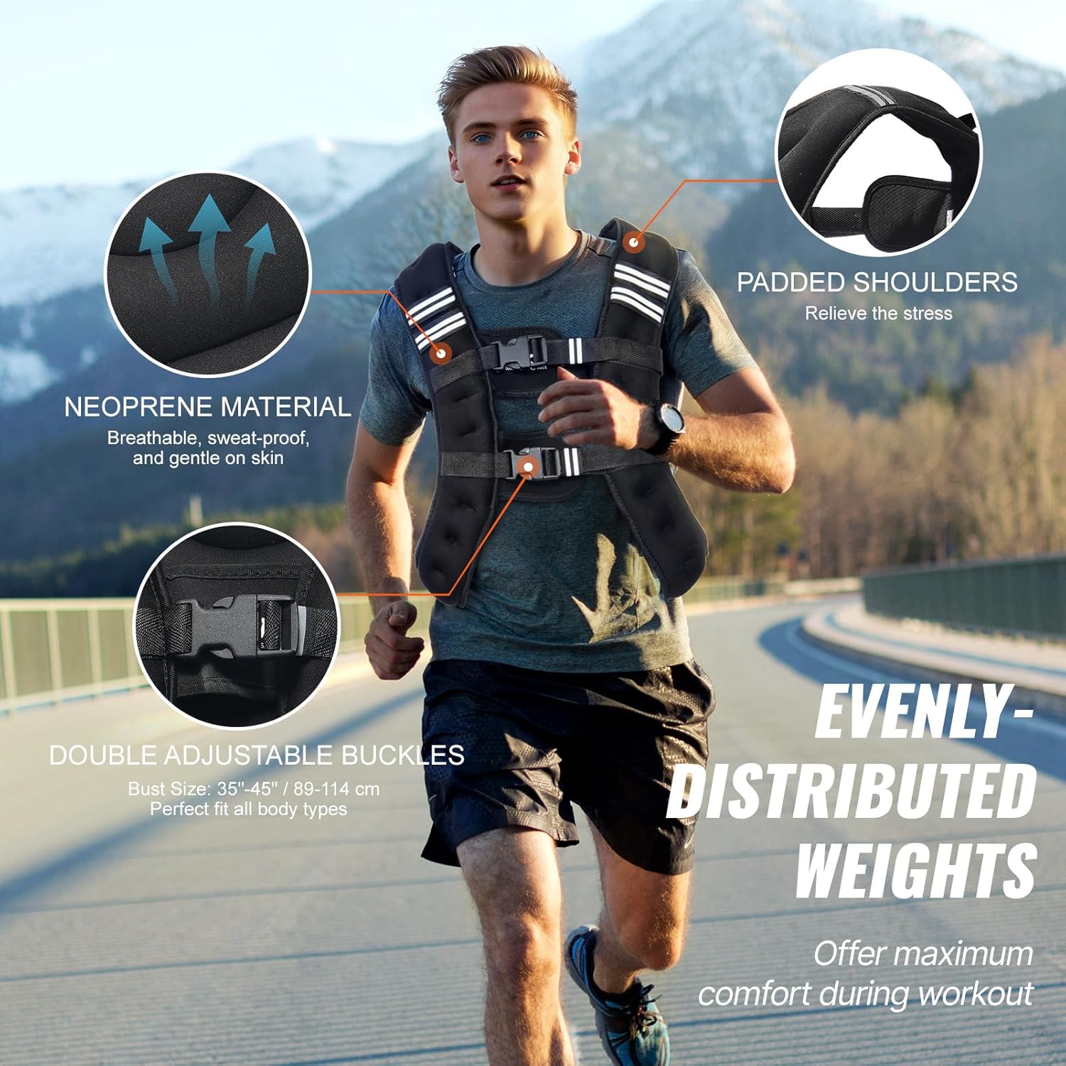 Vevor Giubbotto con Pesi 9,22kg per Allenamento, Nero - immagine 3