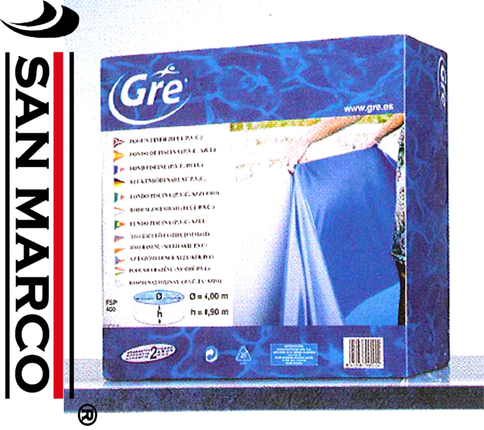 Gre FPR451 - Liner per piscine rotonde, 460 x 120 cm (L x A), sistema con aggancio, colore blu