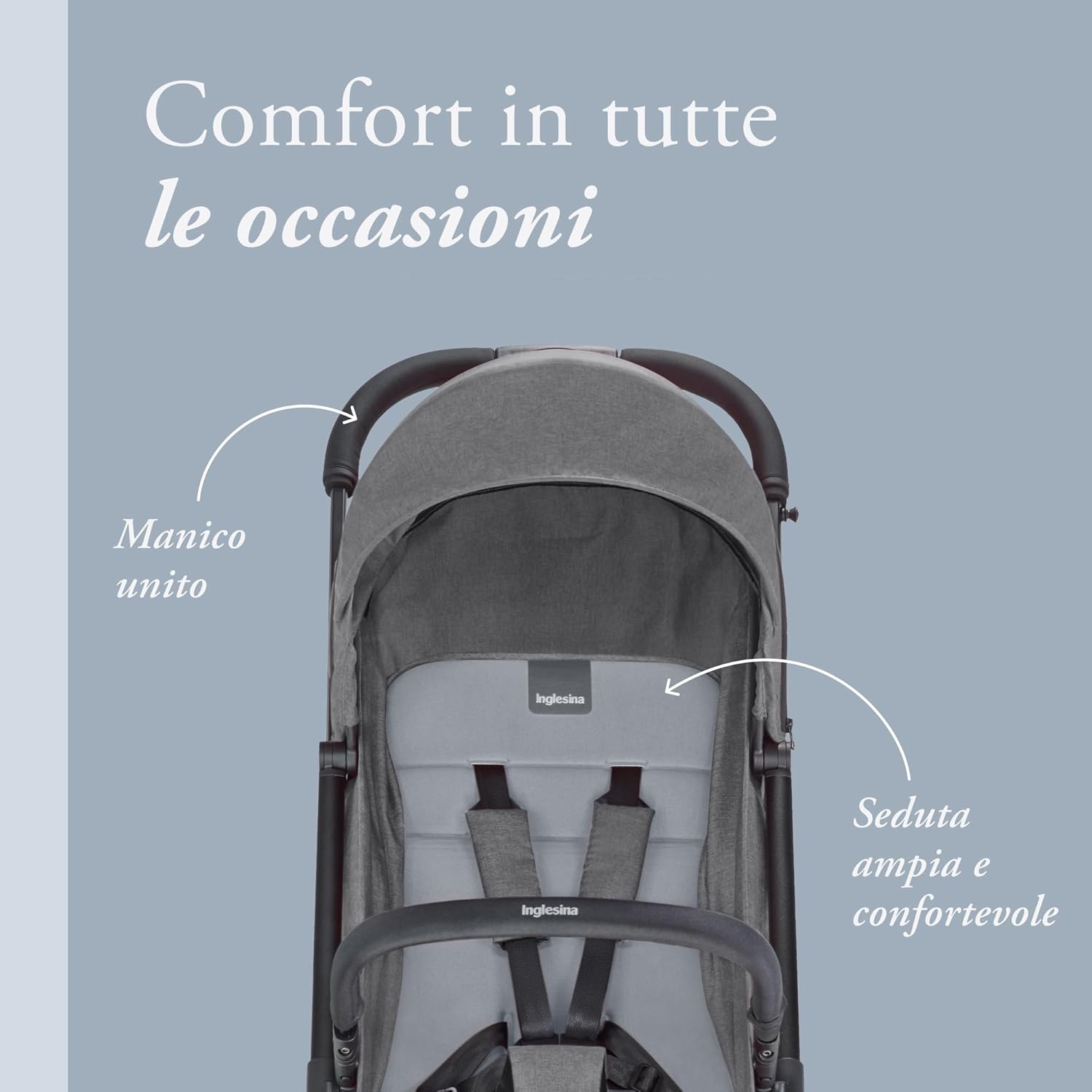 Inglesina Sketch Passeggino Leggero e Compatto, Grigio - immagine 5