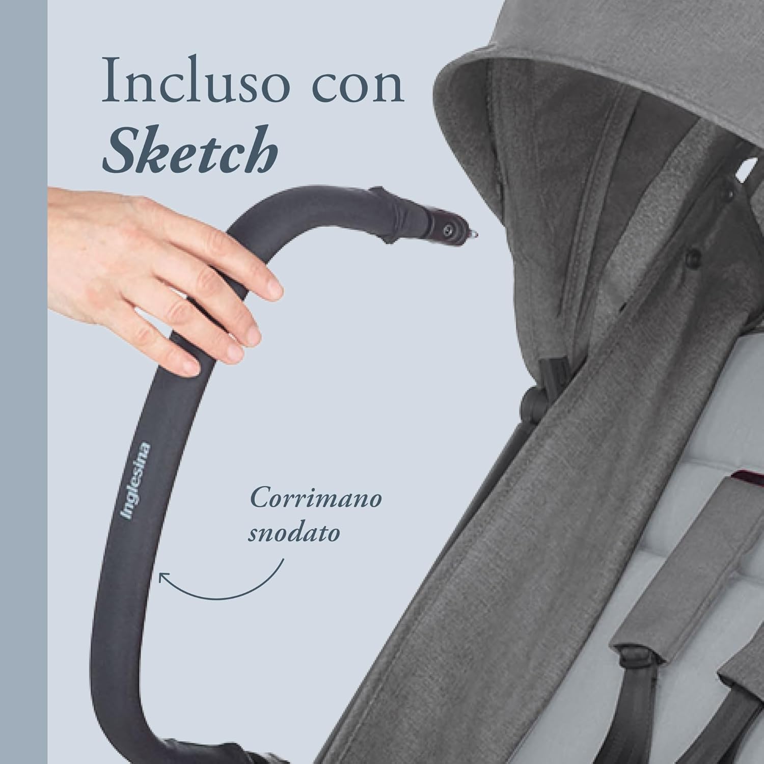 Inglesina Sketch Passeggino Leggero e Compatto, Grigio - immagine 6