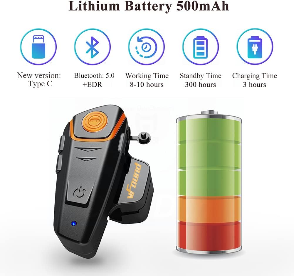 Vfound BT-S2 - Auricolare Bluetooth Moto 1000m - immagine 6