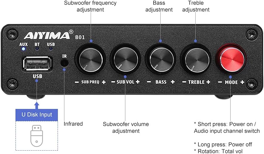AIYIMA B01 - Amplificatore Stereo Bluetooth 5.0 - immagine 3