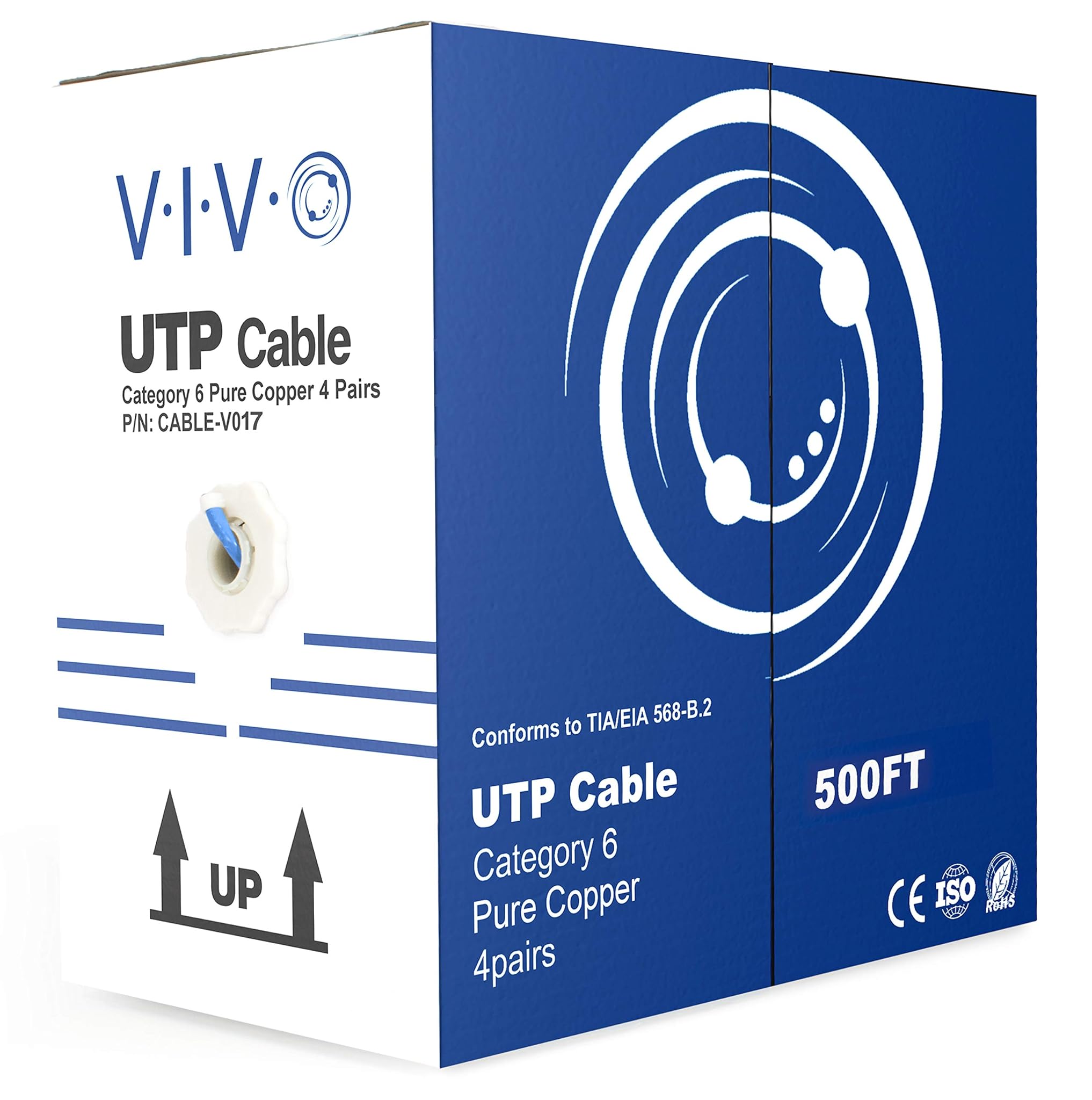 Vivo Blu 500ft Bulk Cat6 - Cavo Ethernet Rame Pieno