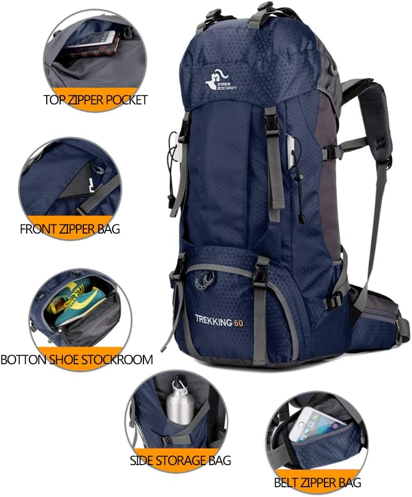 Bseash Zaino da Trekking Impermeabile 60L - immagine 3