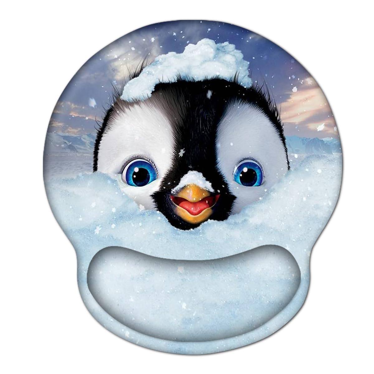 Tappetino Mouse Ergonomico con Cuscino in Gel Pinguino