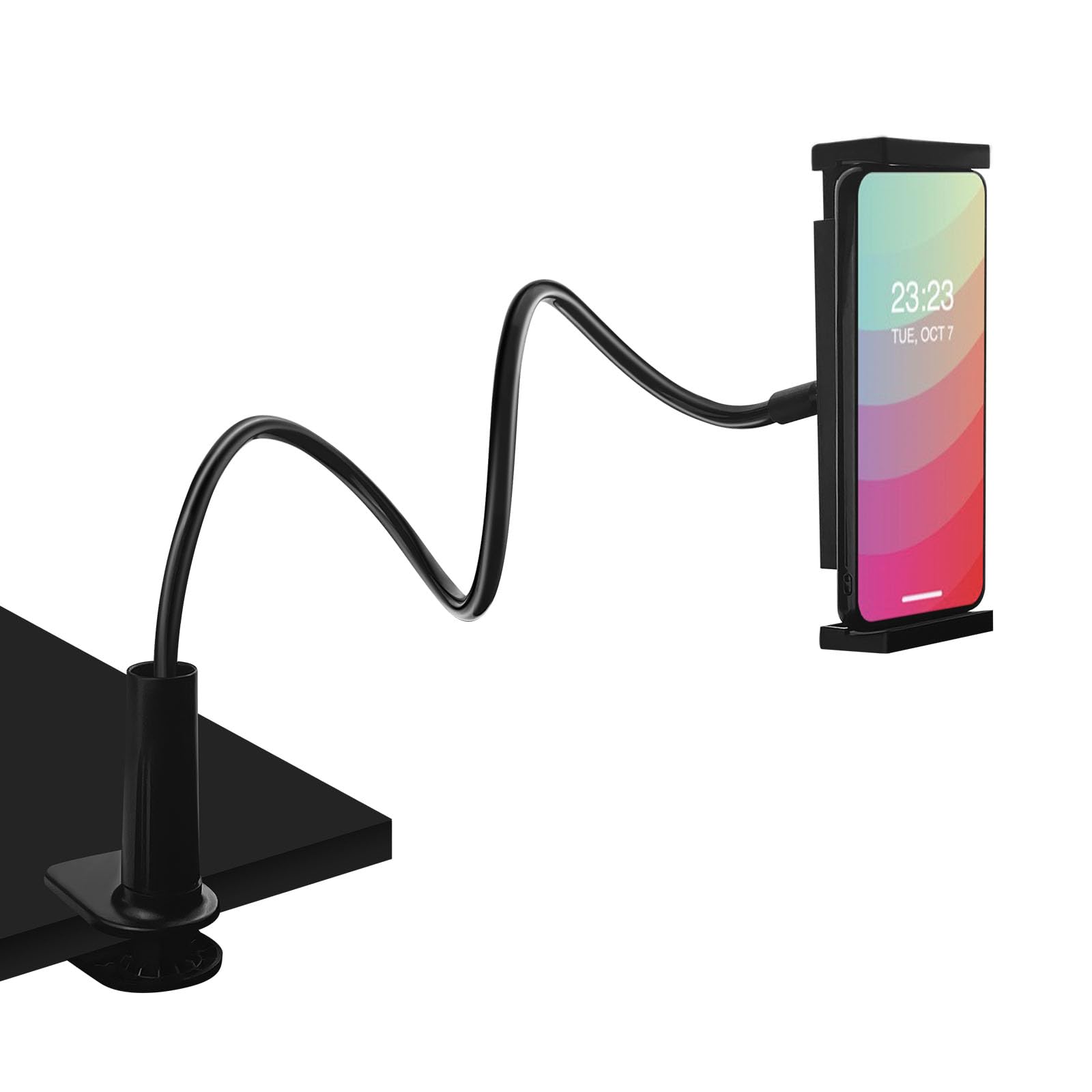 Dunkwckore Supporto Tablet Collo d'Oca Regolabile, Nero