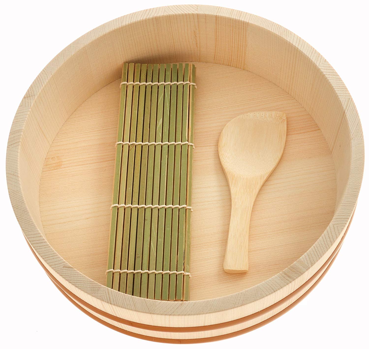 Hangiri Set in Legno per Riso Sushi