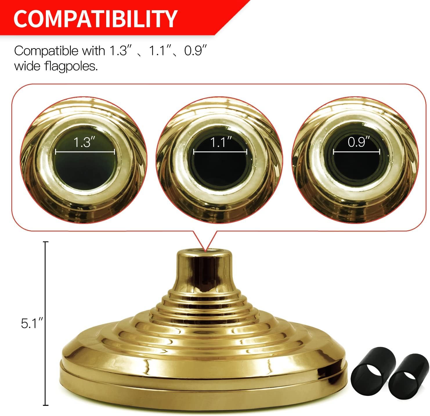 Anley Piedistallo per Aste da Interno, Oro - immagine 5