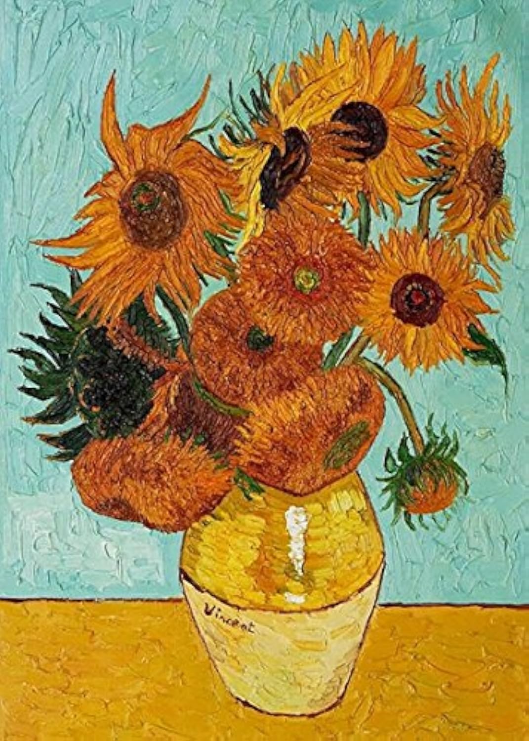 Wieco Art - Riproduzione Girasole Van Gogh su Tela