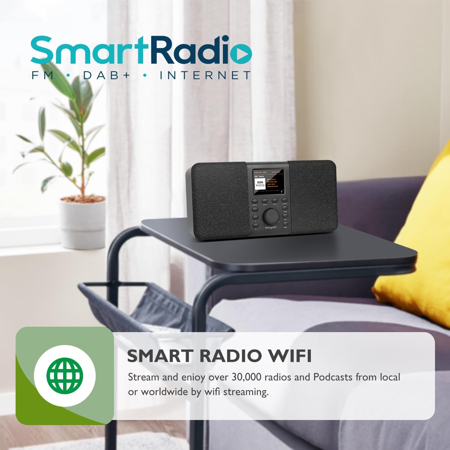 Mangokit SR20 Internet Radio WIFI e Bluetooth, Nero - immagine 5