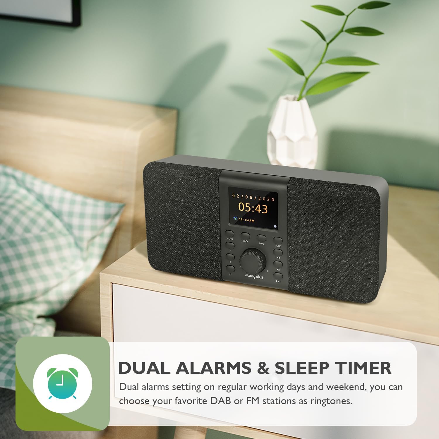 Mangokit SR20 Internet Radio WIFI e Bluetooth, Nero - immagine 7