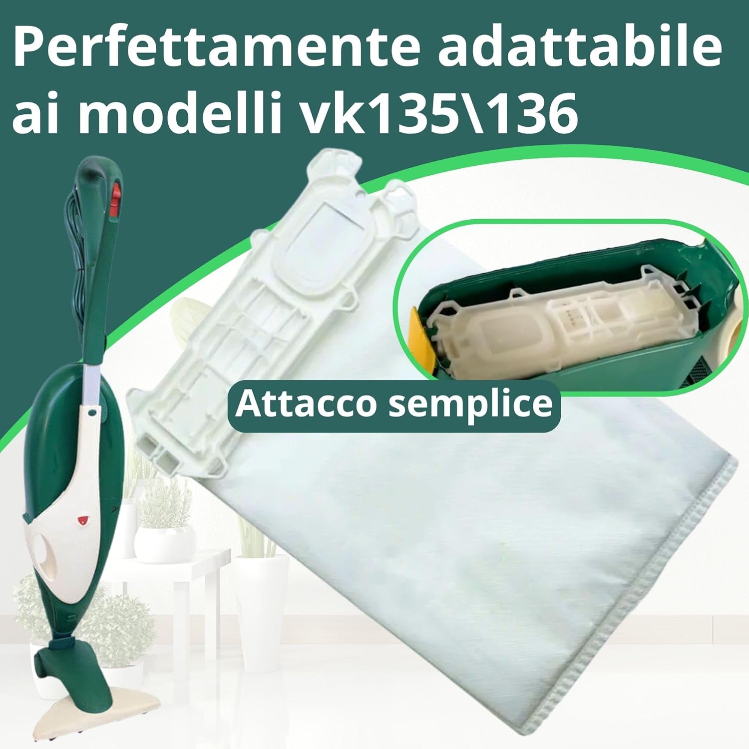 Namai - Set 12 Sacchetti Microfibra per Folletto VK135/136 - immagine 2
