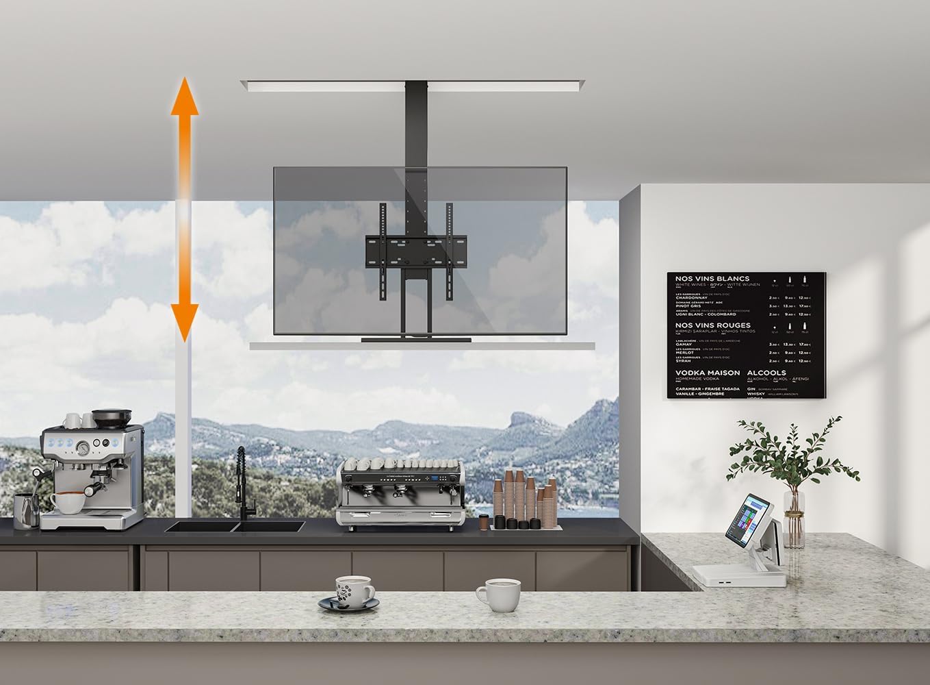 my wall Hp64L - Supporto TV Motorizzato da Soffitto - immagine 2