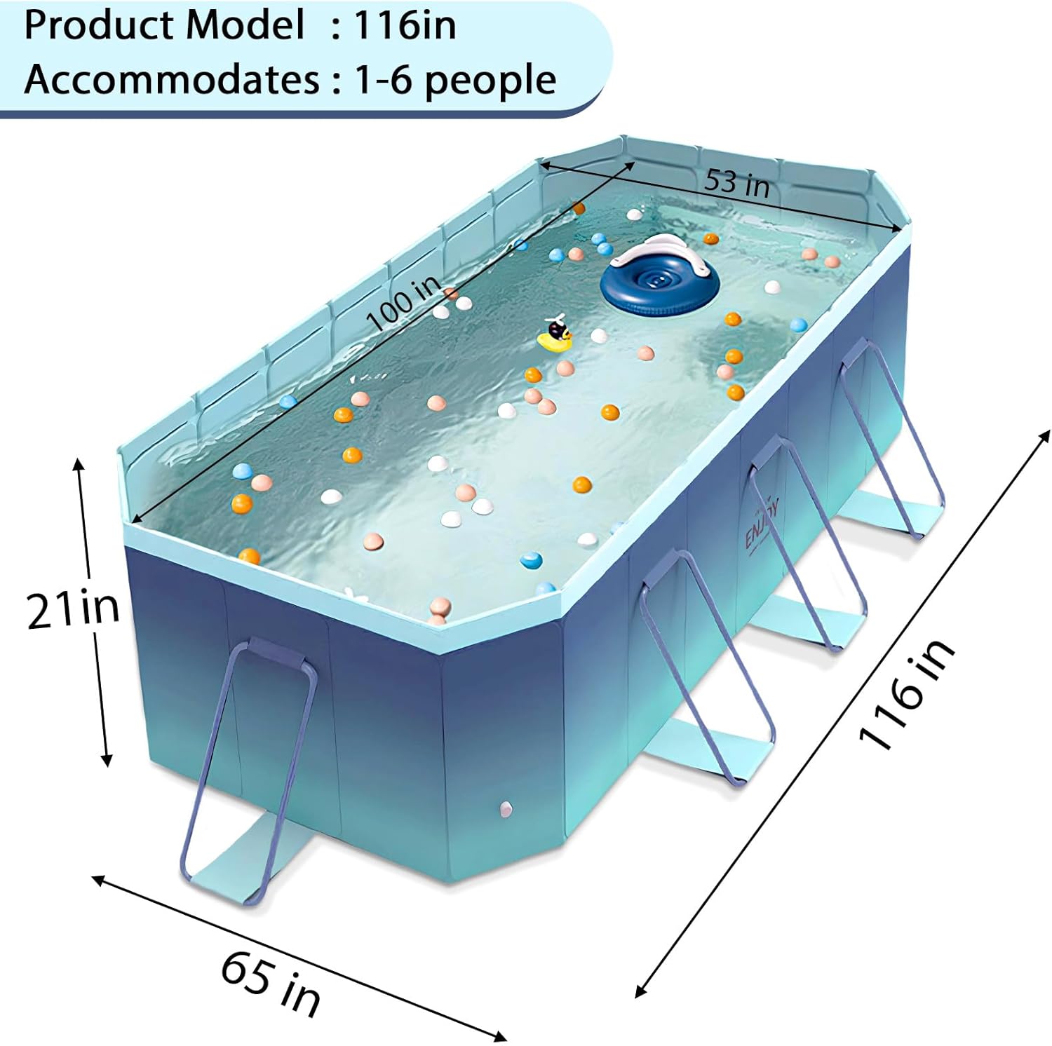 Piscina Pieghevole Rigida Fuori Terra 2.6m - immagine 4