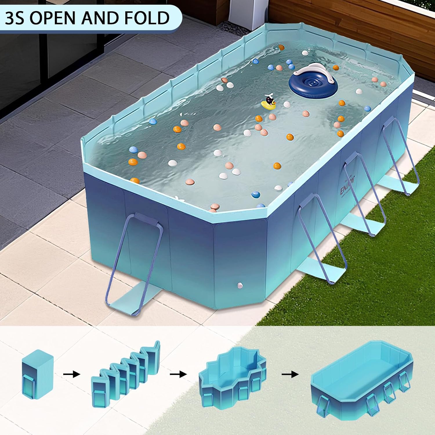 Piscina Pieghevole Rigida Fuori Terra 2.6m - immagine 7