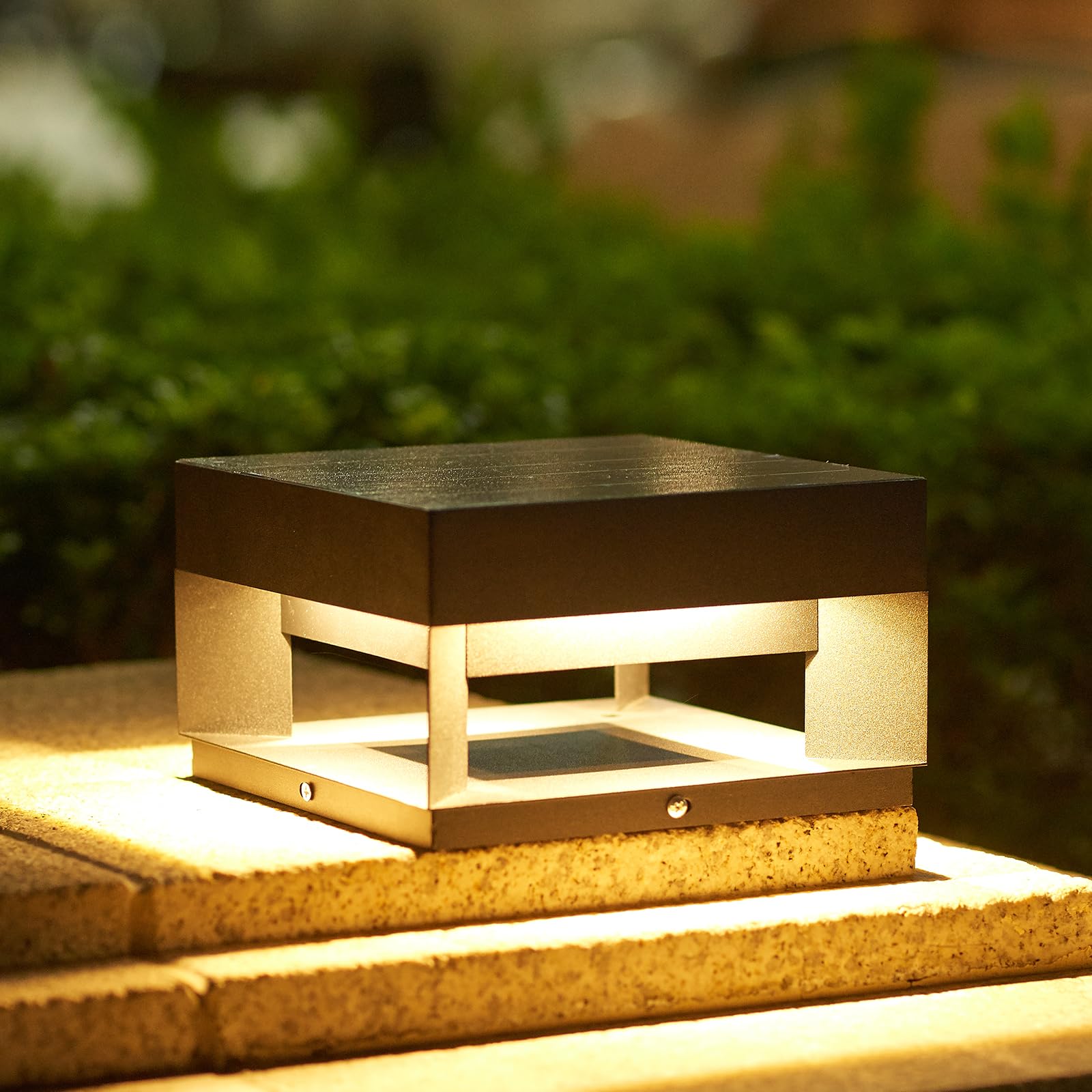 Topmo-plus Lampione Solare LED Esterno 3W 20CM, Nero