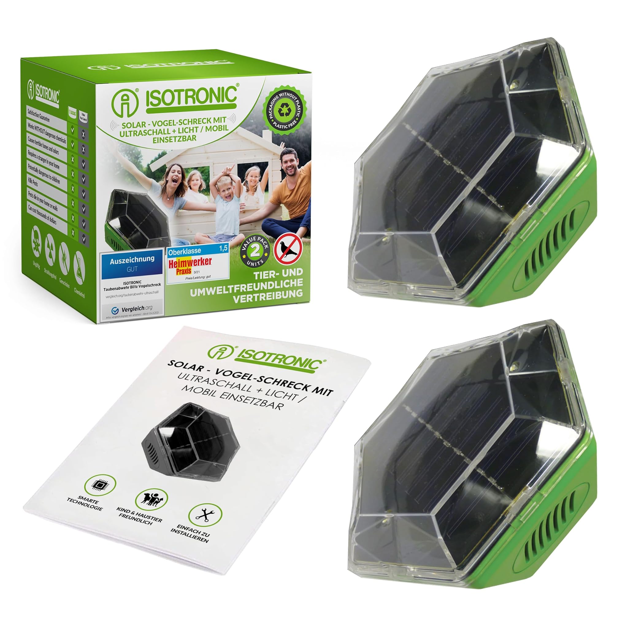 Isotronic Dissuasore Solare a Ultrasuoni per Uccelli