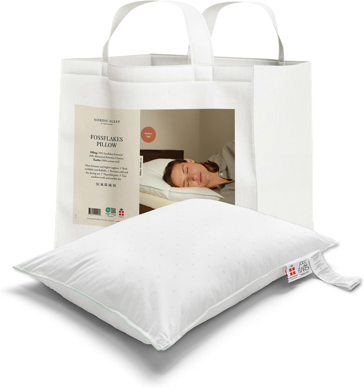 Fossflakes Nordic Sleep Cuscino Letto per Chi Dorme sul Fianco