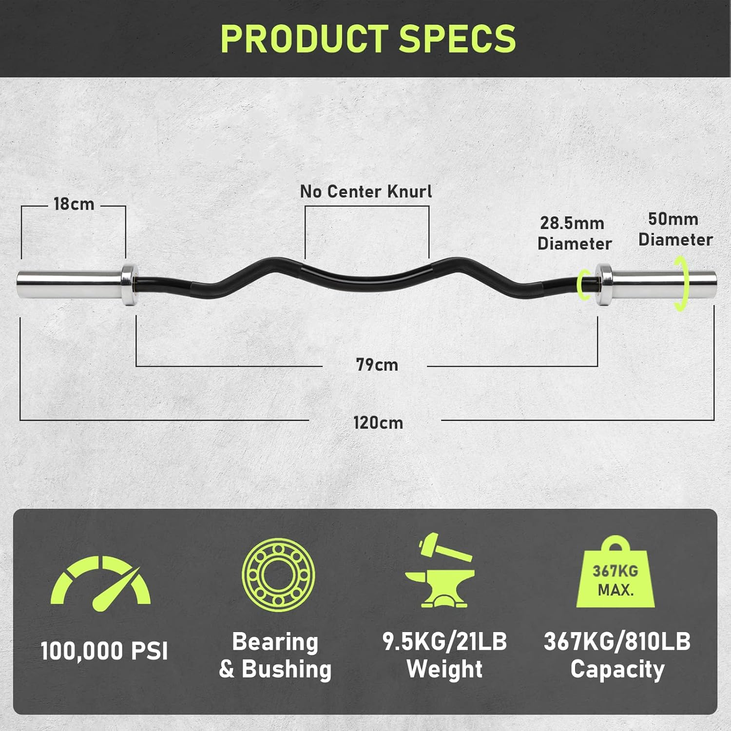 Physkcal Bilanciere Olimpico 1,2m - immagine 5