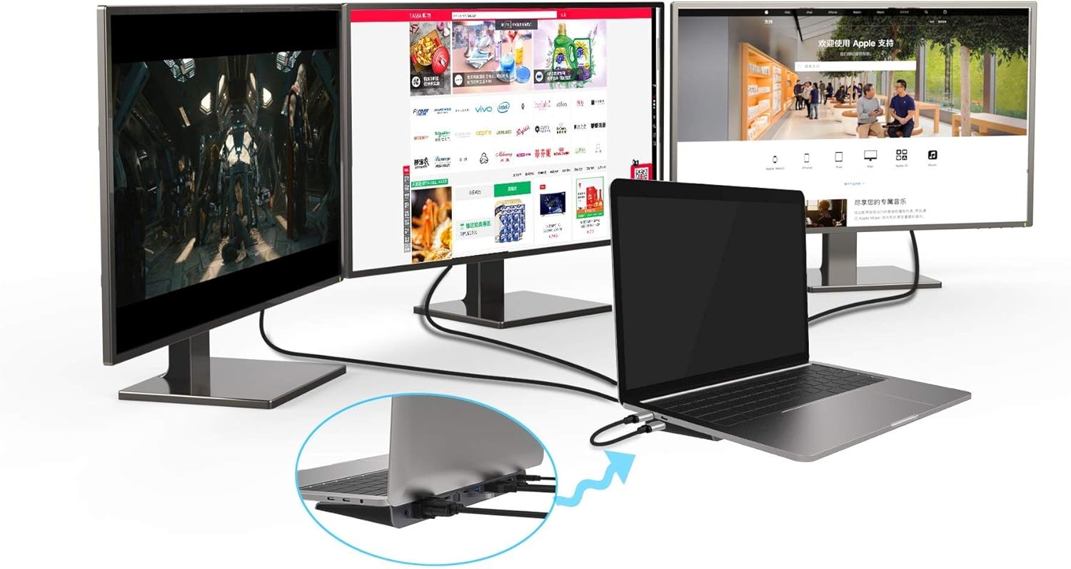 Premiumcord Docking Station USB-C MST per Notebook - immagine 6