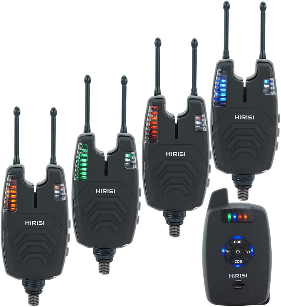 Hirisi Tackle Set 4 Allarmi e 1 Ricevitore per Pesca alla Carpa - immagine 1