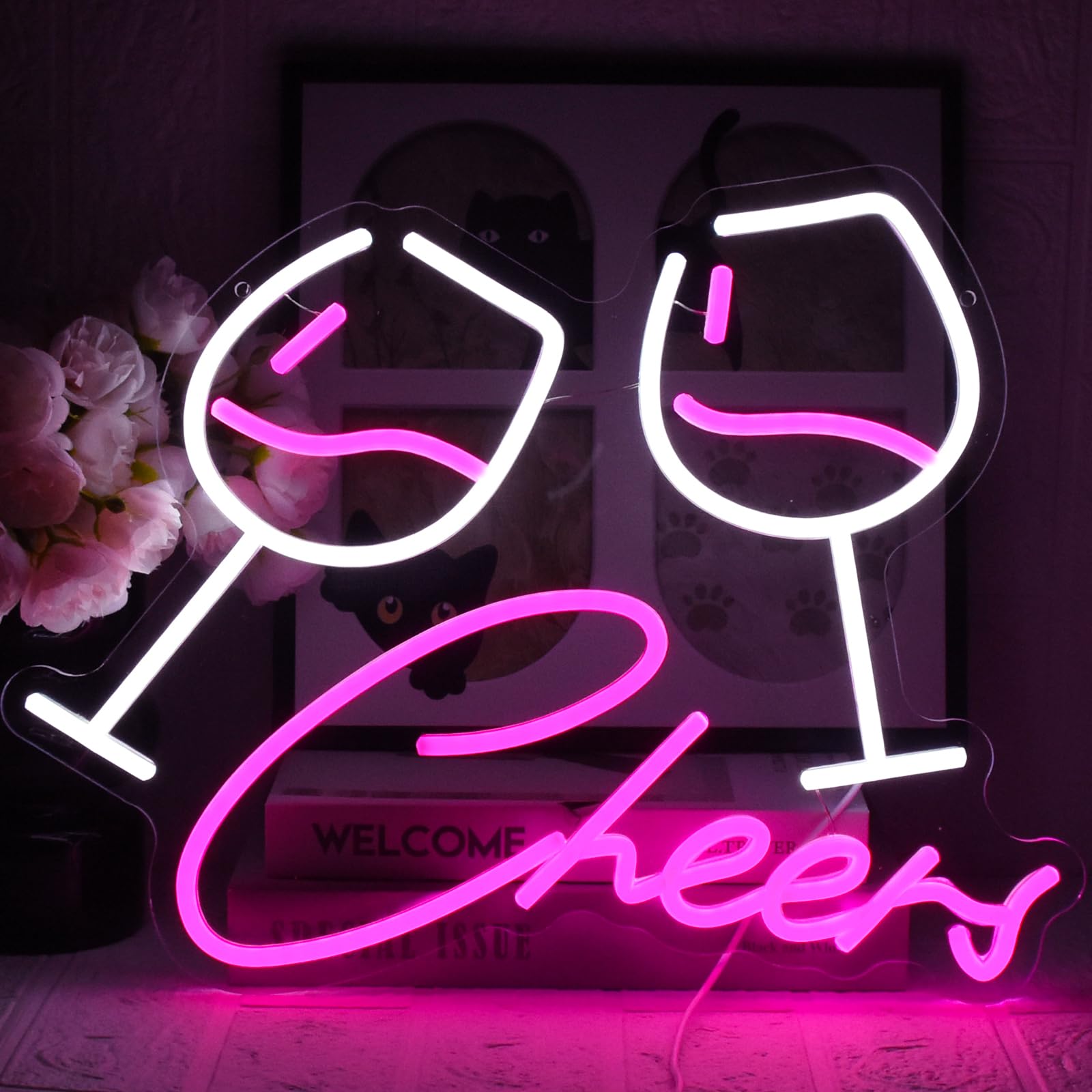Uexnkj-y Luci al Neon Bar Cheers USB con Interruttore