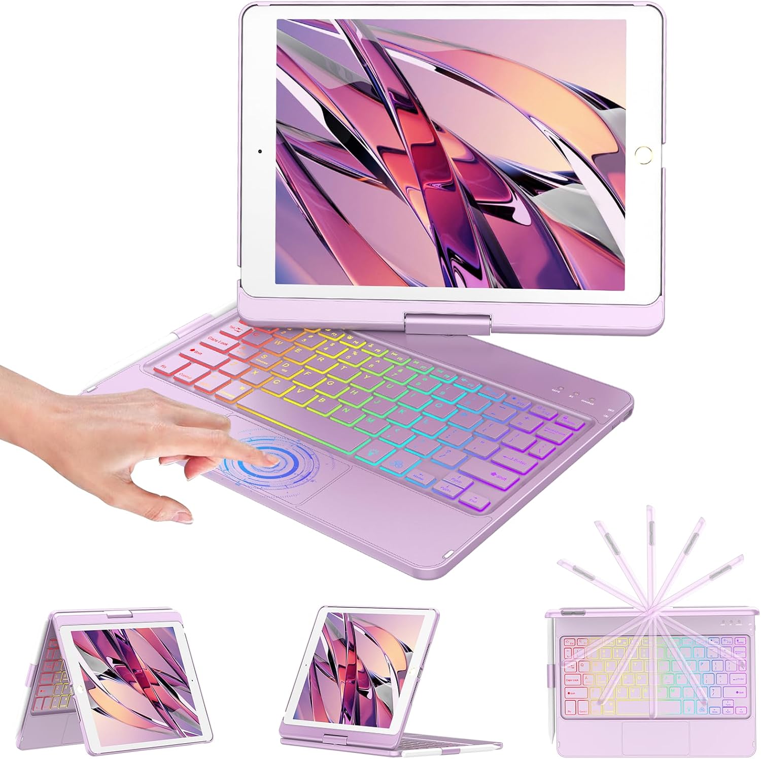 Kbcase Custodia Tastiera Girevole 360° per iPad 10,2" - immagine 1