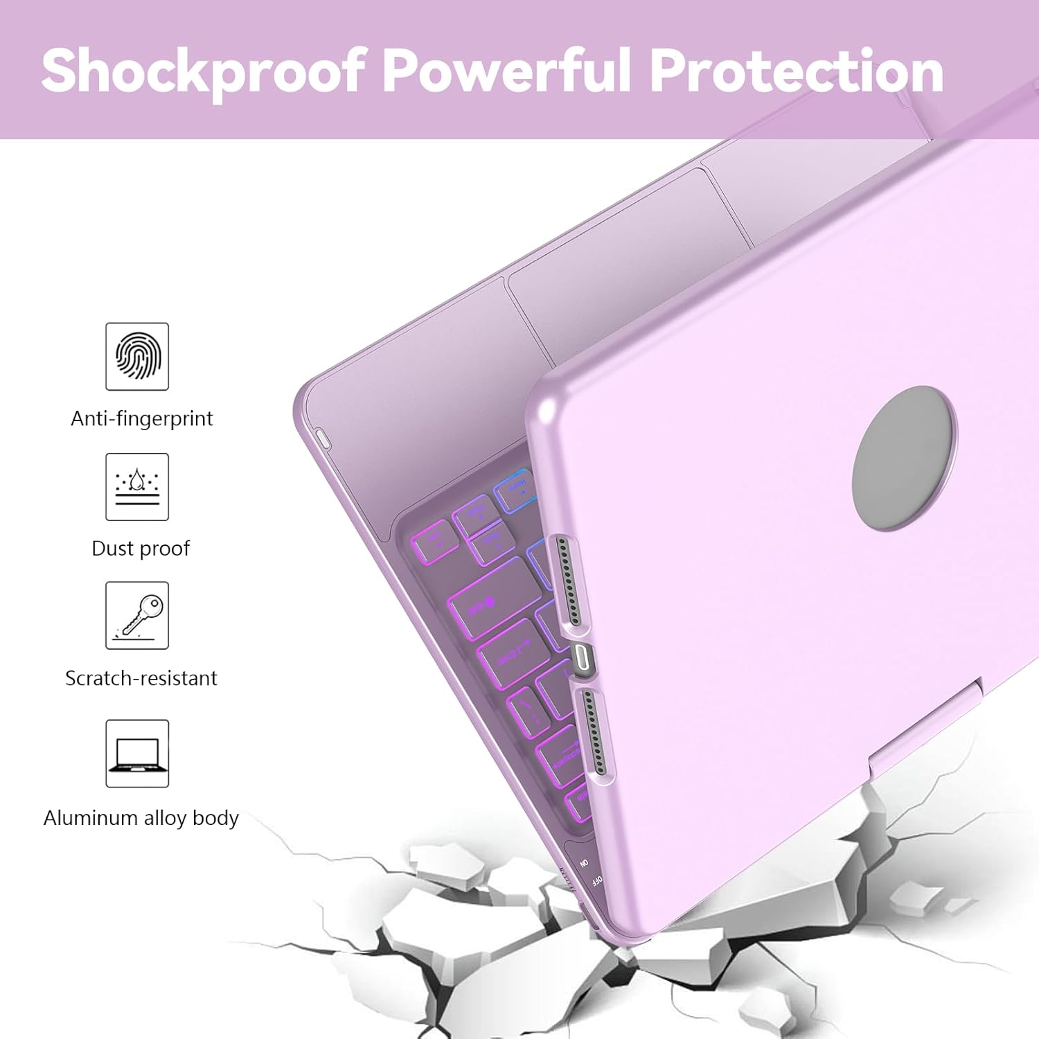 Kbcase Custodia Tastiera Girevole 360° per iPad 10,2" - immagine 7