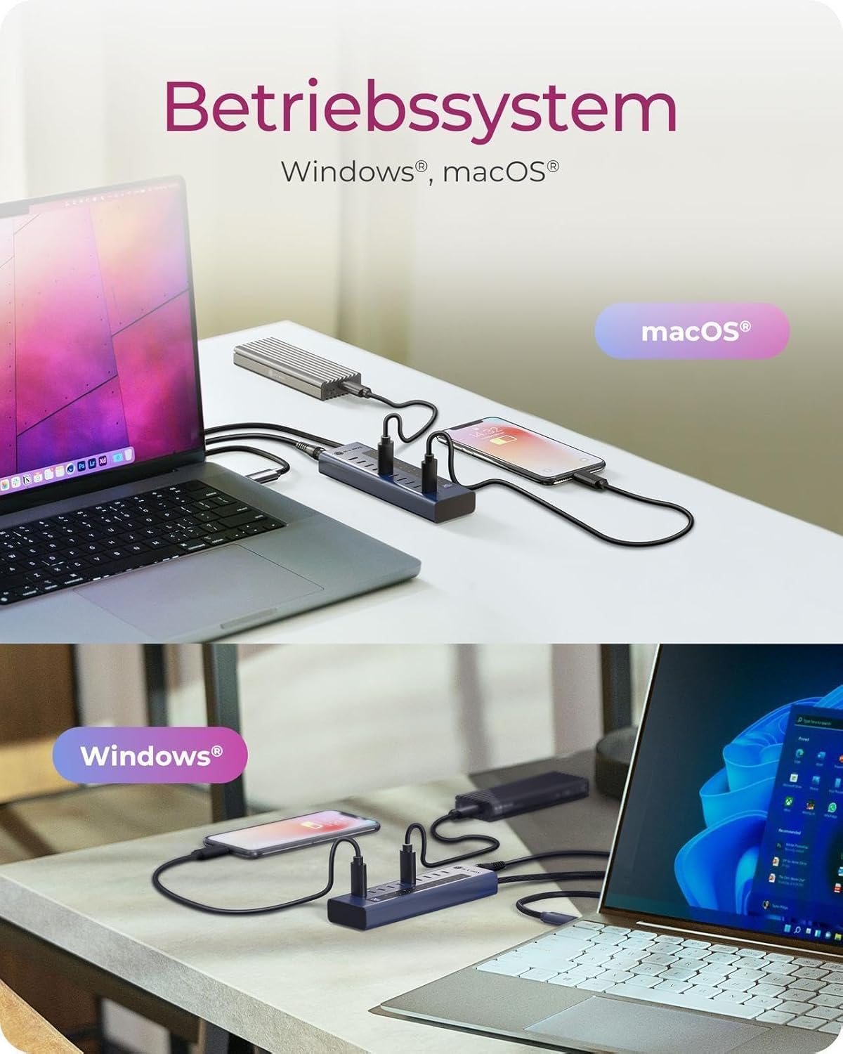 Icy Box Hub USB-C 10 porte, Alluminio - immagine 7