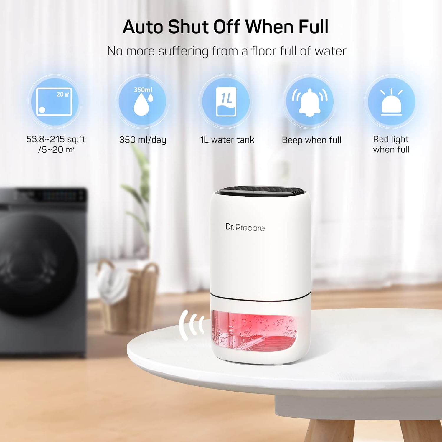 Dr.prepare Deumidificatore Casa 1L con Ioni Negativi - immagine 4