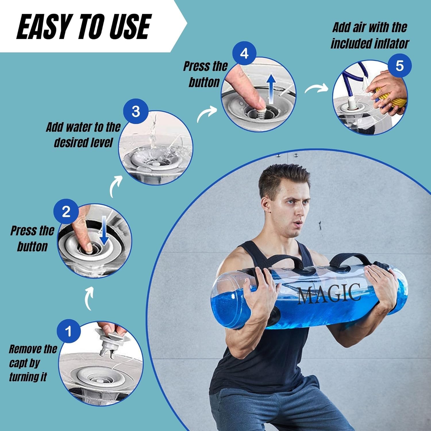 MAGIC SELECT Borsa Pesi Acqua Fitness 5-20 kg - immagine 3