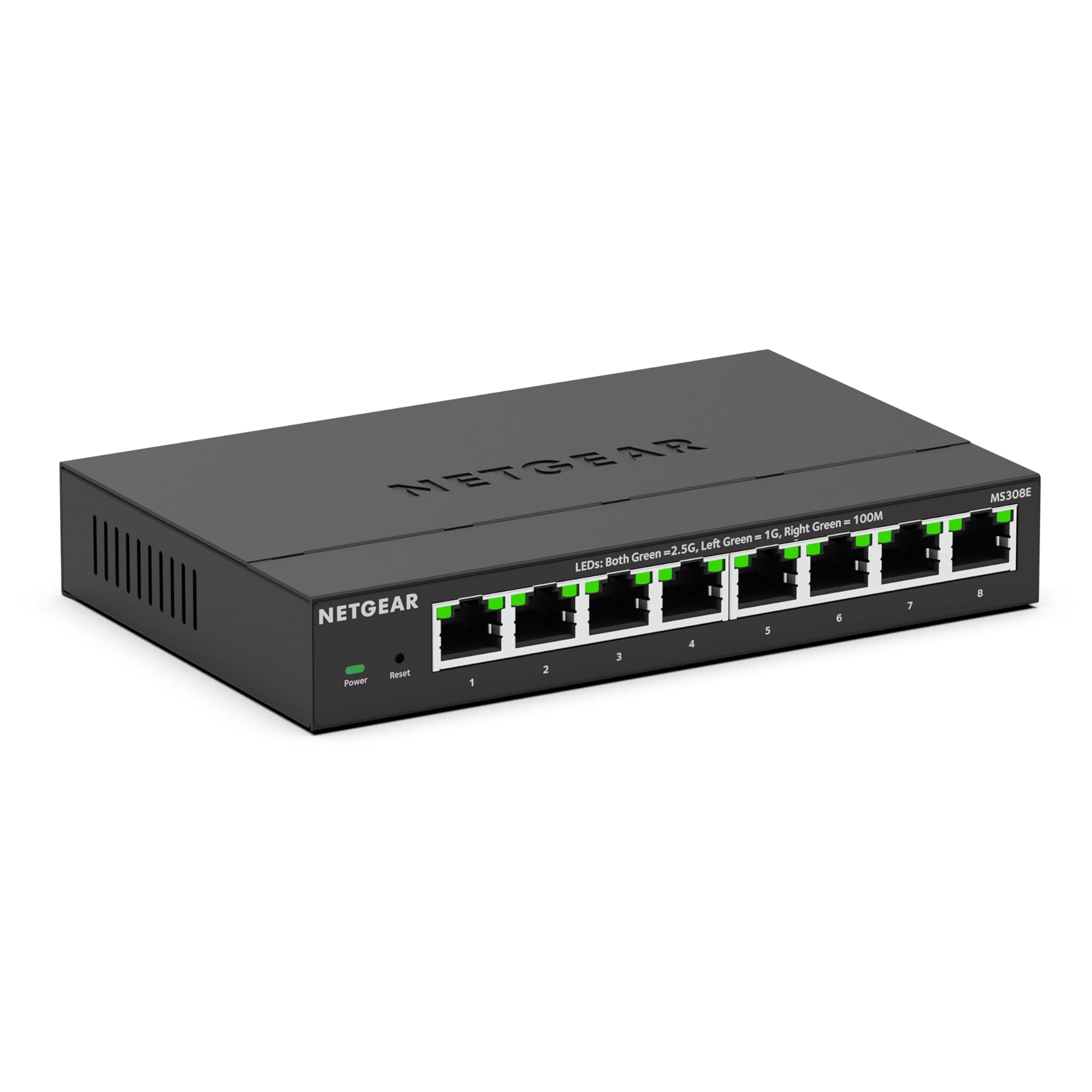 NETGEAR Switch Ethernet Plus Multi-Gigabit, 8 porte (MS308E) - port da 1 G/2,5 G, montaggio su scrivania