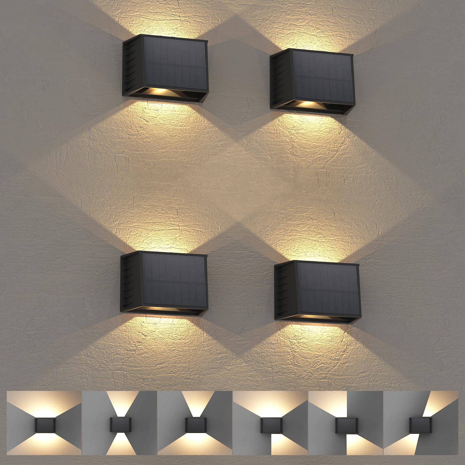 T-sun Lampada Solare da Esterno 4 Pezzi 3000K