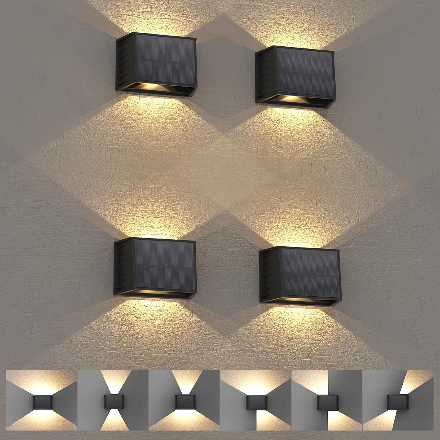 T-sun Lampada Solare da Esterno 4 Pezzi 3000K - immagine 1