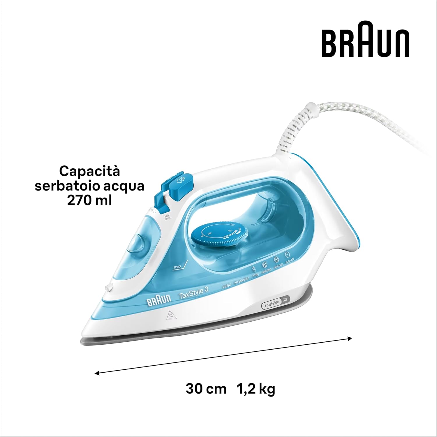 Braun Texstyle 3 SI3053BL - Ferro da Stiro a Vapore 270ml - immagine 3