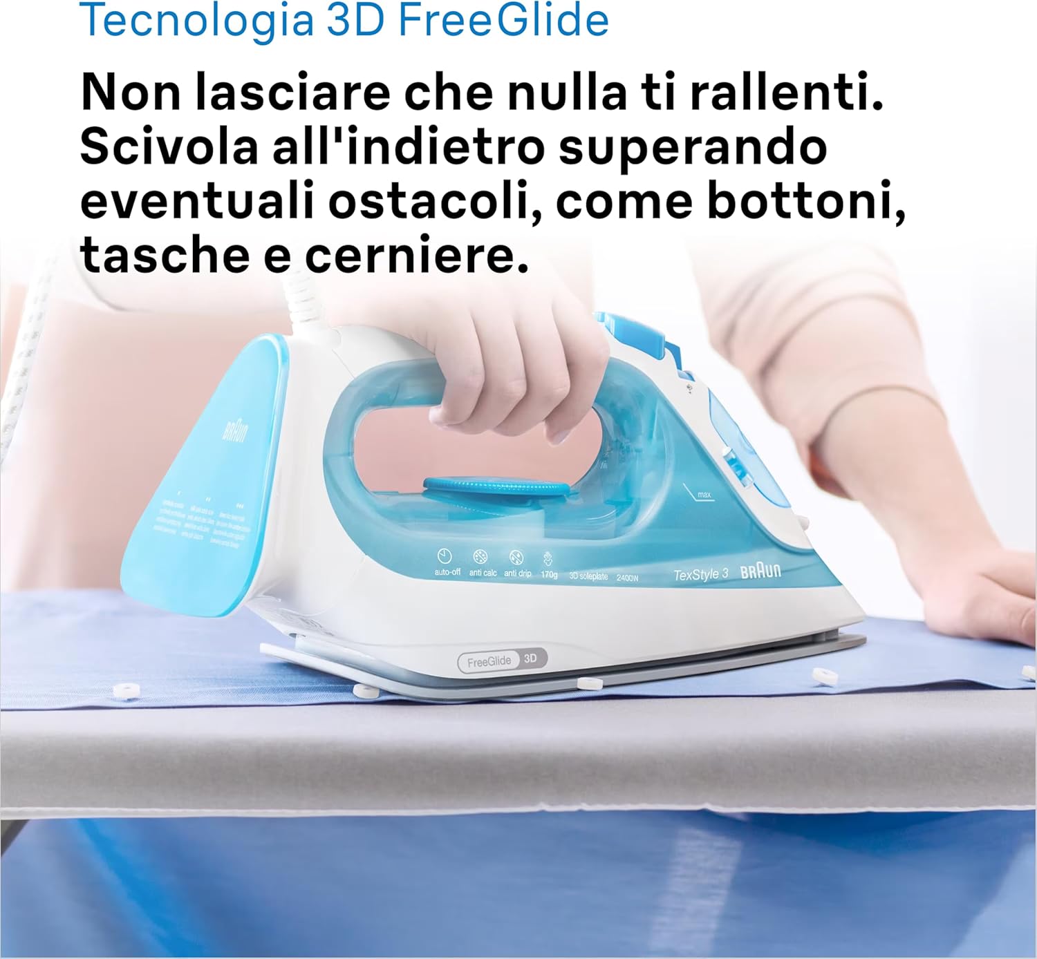 Braun Texstyle 3 SI3053BL - Ferro da Stiro a Vapore 270ml - immagine 6