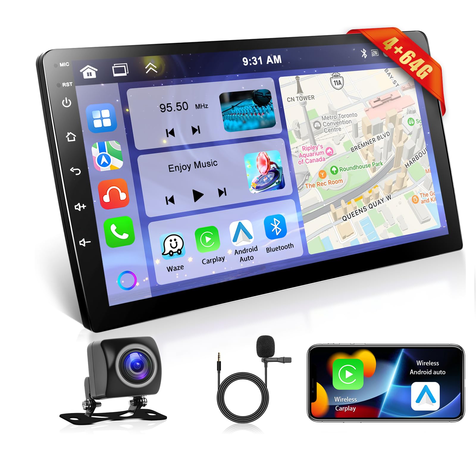 Motorsi Autoradio 2 Din CarPlay Android Auto 9"