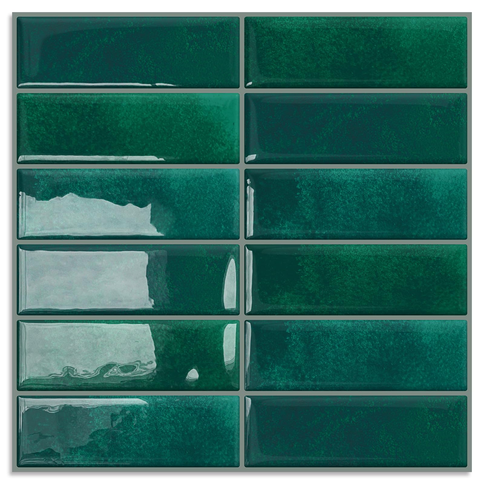 Dewoo Adesivi per Piastrelle Verde Scuro 10 Fogli